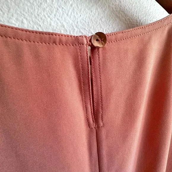 ST. JOHN | Peach Elastic Drawstring Waist Side Pocket Cap Sleeves Dress | Size 2 - Picture 8 of 10